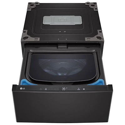 Open Box - LG Sidekick 27" 1.0 Cu. Ft. Laundry Pedestal Washer (WD300CB) - Black Steel - Scratch & Dent