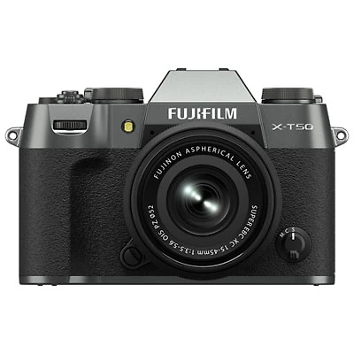 Fujifilm X-T50 Mirrorless Camera with 15-45mm Lens Kit - Charcoal Silver
