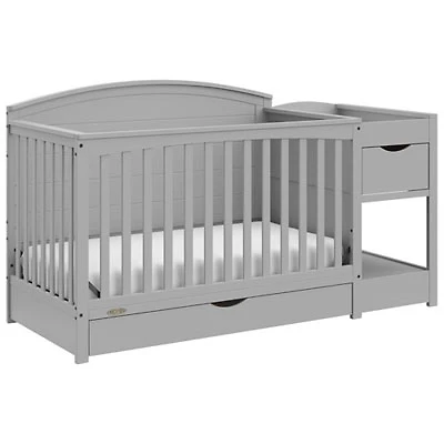 Open Box - Graco Bellwood 5-in-1 Convertible Crib & Changing Table with Drawer - Pebble Grey
