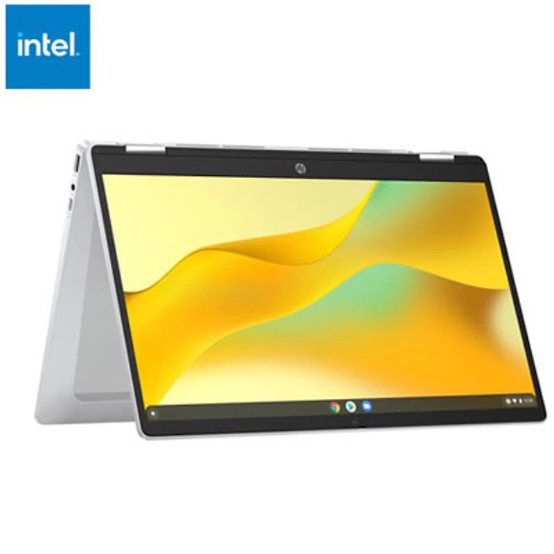 Open Box - HP 14" x360 Chromebook - Glacier Silver (Intel N-series N100/128 GB/4GB RAM/ChromeOS)
