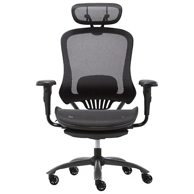 TygerClaw High Back Mesh Chair with Adjustable Arms - Black