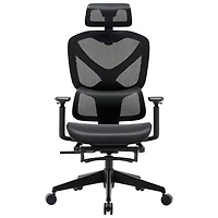 TygerClaw High Back Mesh Office Chair with Adjustable Headrest - Black