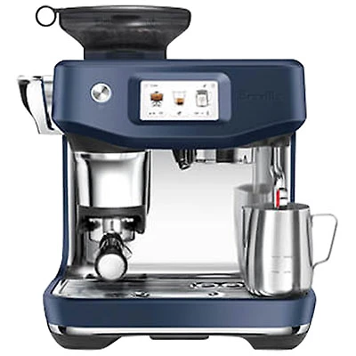 Breville Barista Touch Impress Espresso Machine w/ Frother & Coffee Grinder - Damson Blue