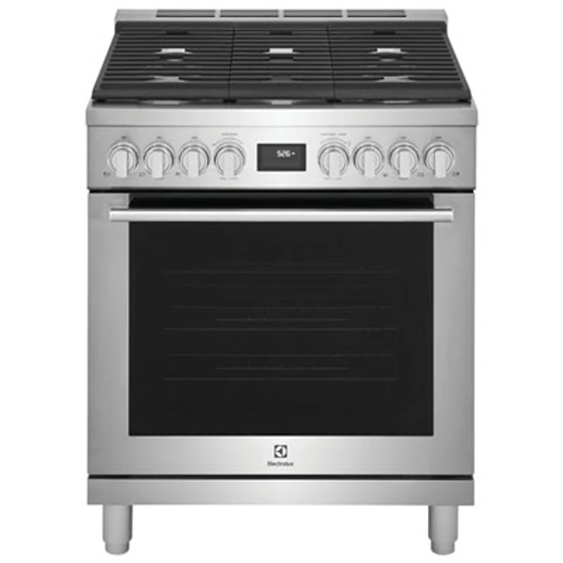 Electrolux 30" 4.6 Cu. Ft. Free-Standing True Convection Dual-Fuel Range (ECFD3068AS) - Stainless