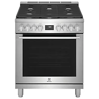 Electrolux 30" 4.6 Cu. Ft. Free-Standing True Convection Dual-Fuel Range (ECFD3068AS) - Stainless