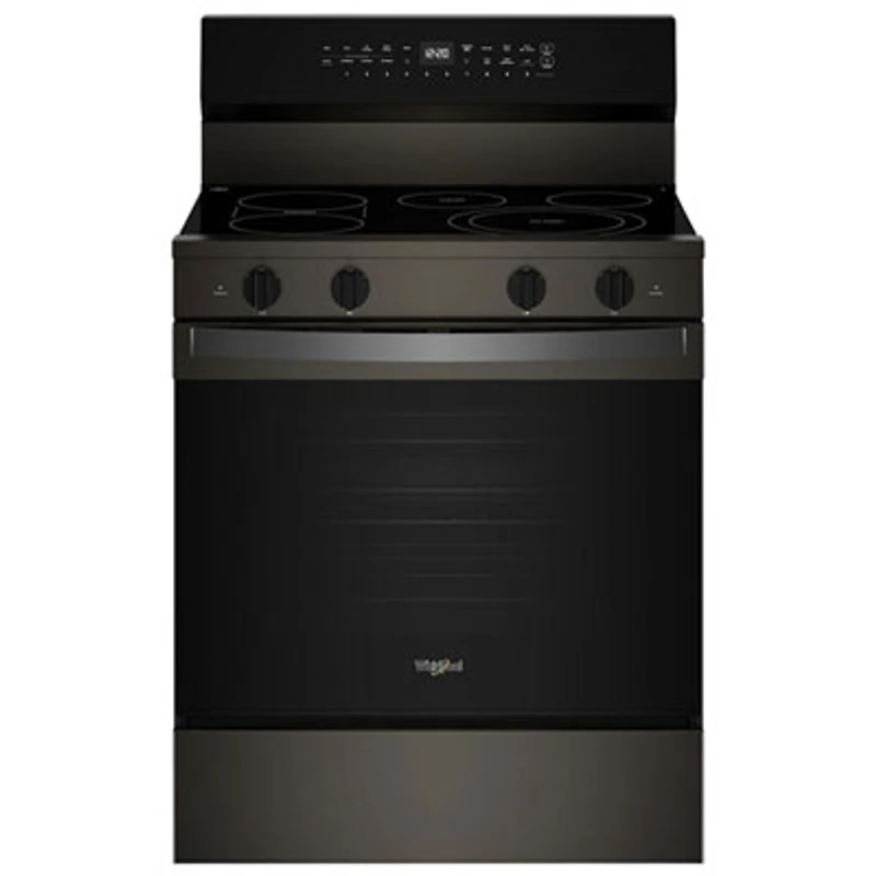 Whirlpool 30" 5.3 Cu. Ft. True Convection 5-Element Electric Range (YWFES7530RV) - Black-on-Stainless