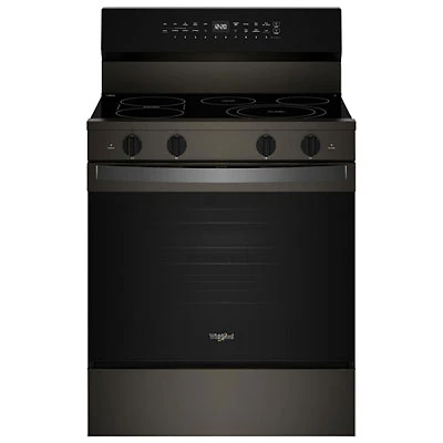 Whirlpool 30" 5.3 Cu. Ft. True Convection 5-Element Electric Range (YWFES7530RV) - Black-on-Stainless