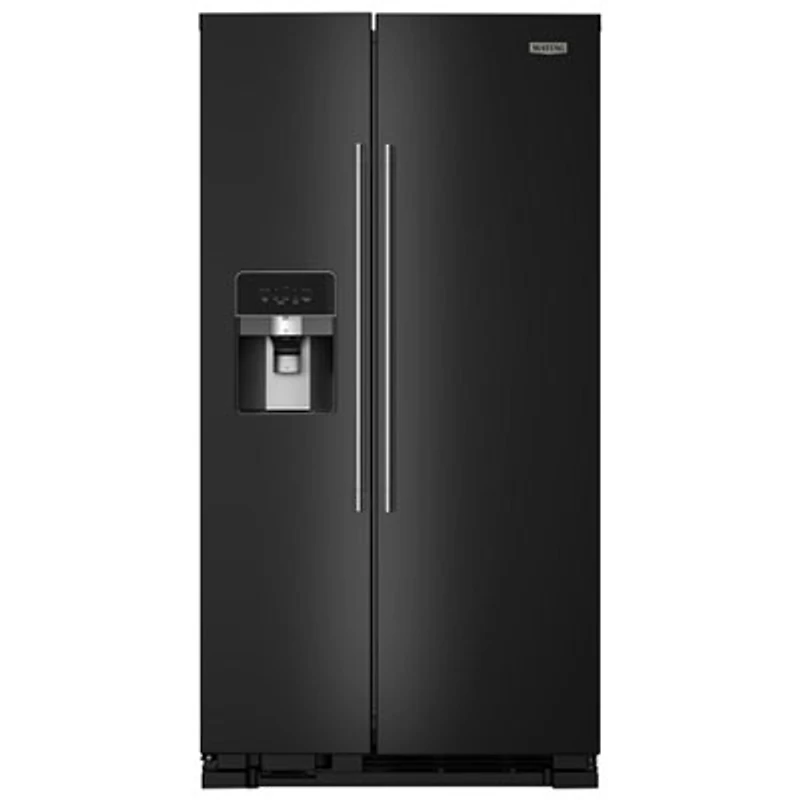 Maytag 36" 24.5 Cu. Ft. Side-By-Side Refrigerator with Water & Ice Dispenser (MRSF4036PB) - Black