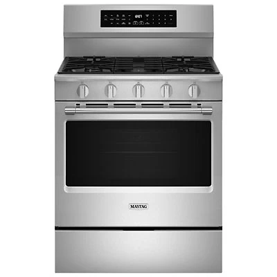 Maytag 30" 5.0 Cu. Ft. Self-Clean 5-Burner Freestanding Gas Range (MFGS8030RZ) - Stainless Steel