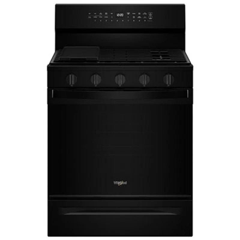 Whirlpool 30" 5.0 Cu. Ft. True Convection 5-Burner Freestanding Gas Range (WFGS7530RB) - Black