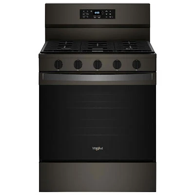 Whirlpool 30" 5.0 Cu Ft Fan Convection 5-Burner Freestanding Gas Air Fry Range (WFGS5030RV) - Black Stainless