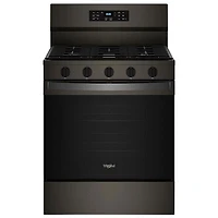 Whirlpool 30" 5.0 Cu Ft Fan Convection 5-Burner Freestanding Gas Air Fry Range (WFGS5030RV) - Black Stainless