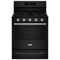 Maytag 30" 5.0 Cu. Ft. Fan Convection 5-Burner Freestanding Gas Air Fry Range (MFGS6030RB) - Black