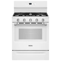 Maytag 30" 5.0 Cu. Ft. Fan Convection 5-Burner Freestanding Gas Air Fry Range (MFGS6030RW) - White