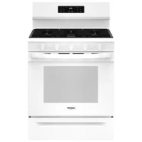 Whirlpool 30" 5.0 Cu. Ft. Fan Convection 5-Burner Freestanding Gas Air Fry Range (WFGS5030RW) - White
