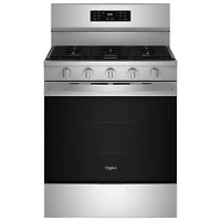 Whirlpool 30" 5.0 Cu. Ft. Fan Convection 5-Burner Freestanding Gas Air Fry Range (WFGS5030RZ) - Stainless