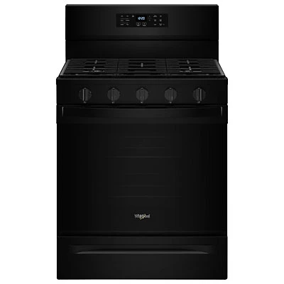 Whirlpool 30" 5.0 Cu. Ft. Fan Convection 5-Burner Freestanding Gas Air Fry Range (WFGS5030RB) - Black