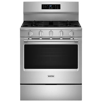 Maytag 30" 5.0 Cu. Ft. Fan Convection 5-Burner Freestanding Gas Air Fry Range (MFGS6030RZ) - Stainless Steel
