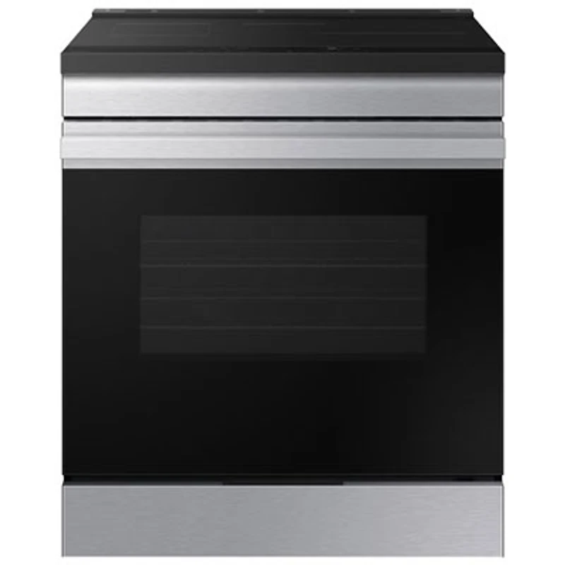Open Box - Samsung BESPOKE 30" 6.3 Cu. Ft. Fan Convection Induction Slide-In Electric Range - Stainless Steel