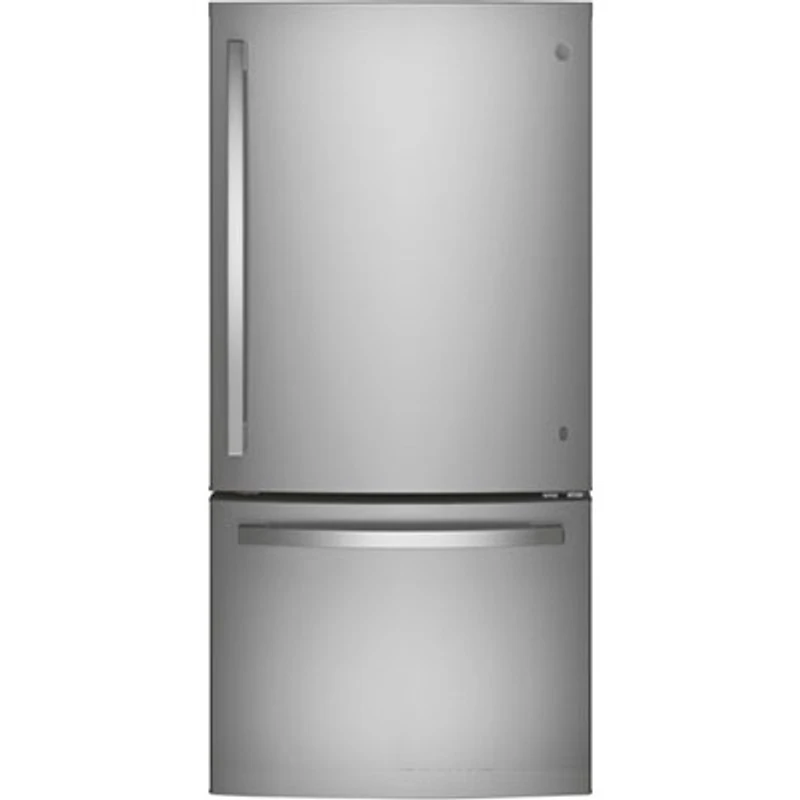 Open Box - GE 33" 24.8 Cu. Ft. Bottom Freezer Refrigerator (GDE25EYKFS) - Stainless Steel - Scratch & Dent