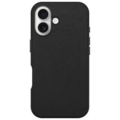 OtterBox Symmetry Cactus Leather Fitted Hard Shell Case with MagSafe for iPhone 16 - Noir Ash