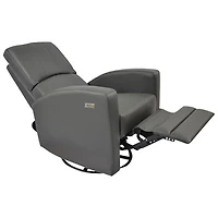 Dream On Me Habana Bonded Leather Glider with USB Charging Port - Grey