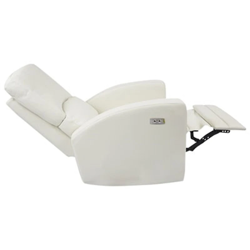 Dream On Me Habana Electric Bonded Leather Glider - White