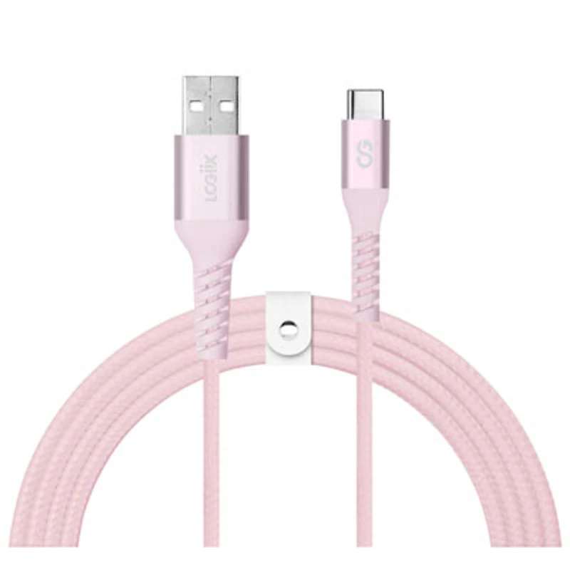 LOGiiX Vibrance 1.2m (3.9 ft.) Braided USB to USB-C Cable (LGX-13828) - Blush