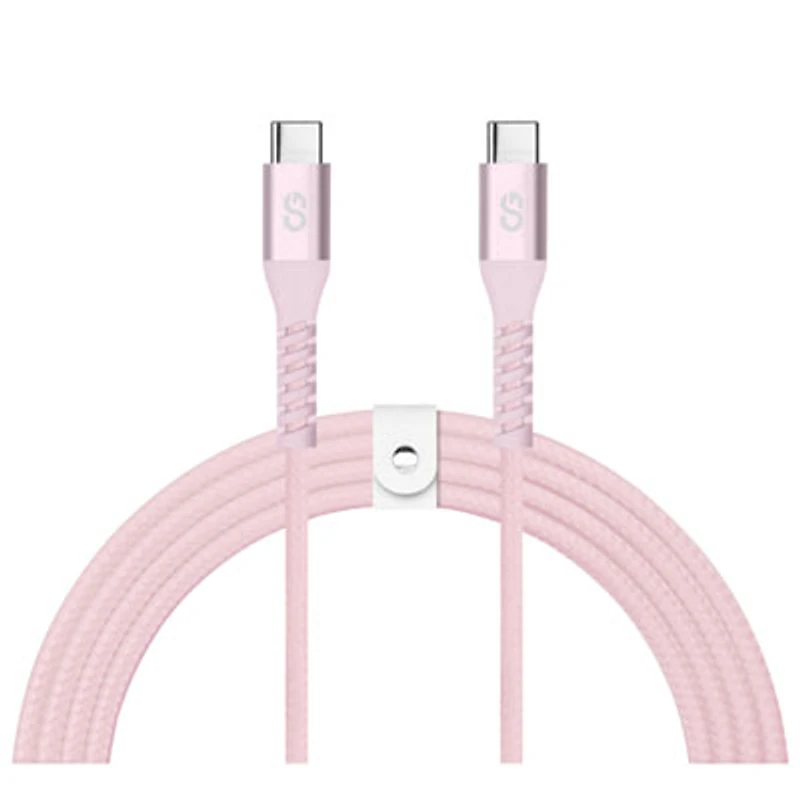 LOGiiX Vibrance 1.2m (3.9 ft.) Braided USB-C to USB-C Cable (LGX-13830) - Blush