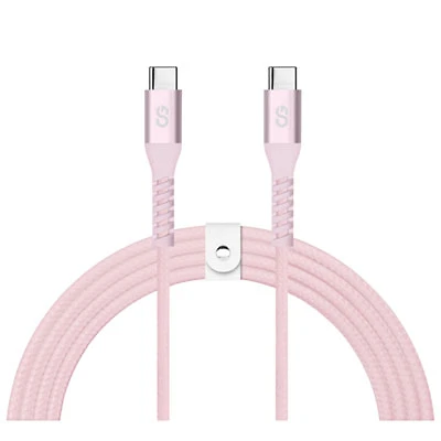 LOGiiX Vibrance 1.2m (3.9 ft.) Braided USB-C to USB-C Cable (LGX-13830) - Blush