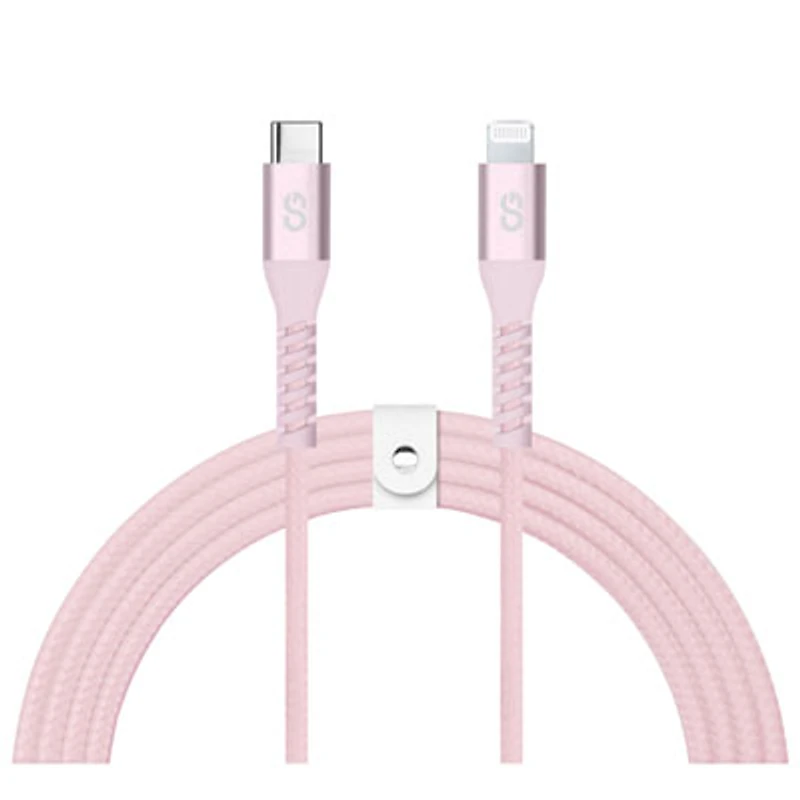 LOGiiX Vibrance 1.2m (3.9 ft.) Braided USB-C to Lightning Cable (LGX-13831) - Blush