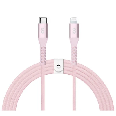 LOGiiX Vibrance 1.2m (3.9 ft.) Braided USB-C to Lightning Cable (LGX-13831) - Blush