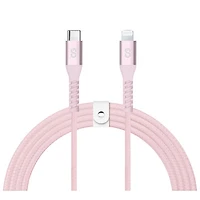 LOGiiX Vibrance 1.2m (3.9 ft.) Braided USB-C to Lightning Cable (LGX-13831) - Blush