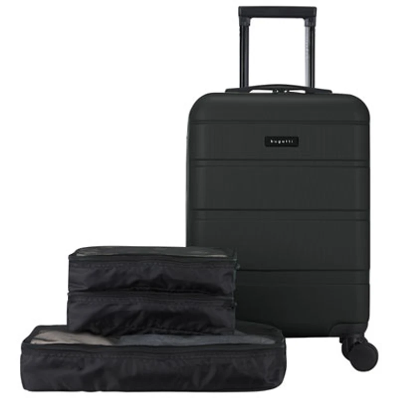 Bugatti Barcelona 21.65" Hard Side Carry-On Luggage with 3-Piece Packing Cube Set - Black - Only at Best Buy
