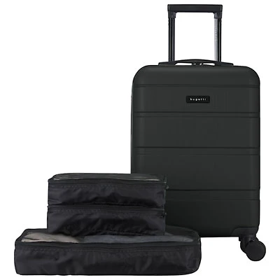 Bugatti Barcelona 21.65" Hard Side Carry-On Luggage with 3-Piece Packing Cube Set