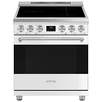 Smeg 30" 4.6 Cu. Ft. True Convection Freestanding Induction Range (SPR30UIMMW) - White - Only at Best Buy