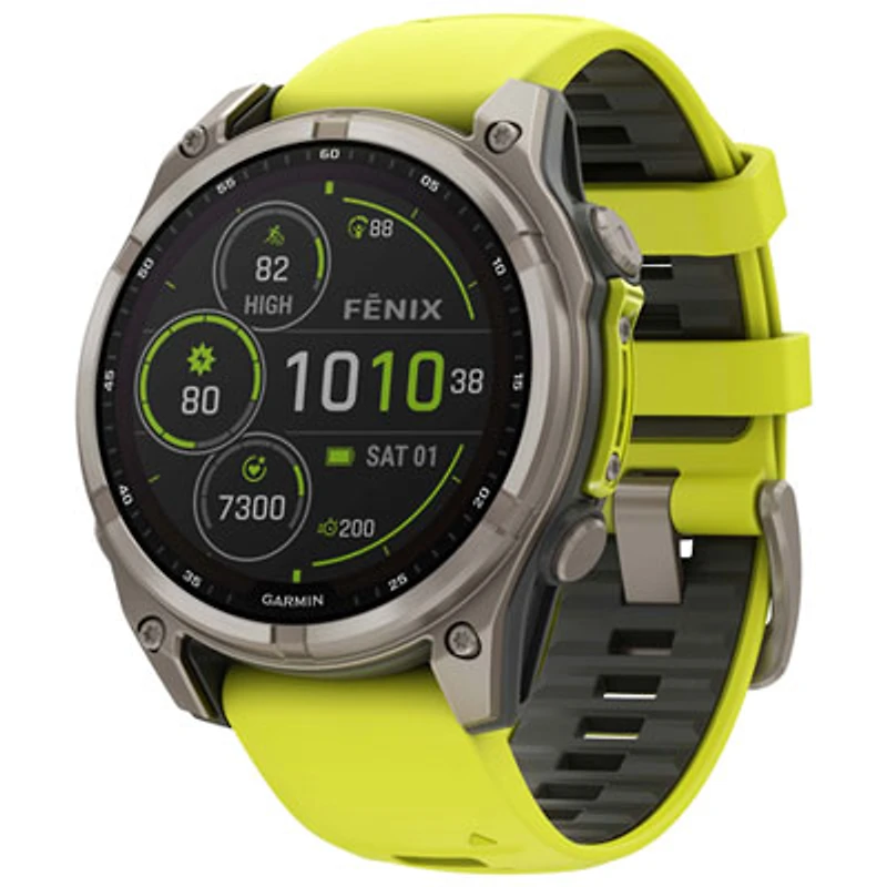 Garmin fēnix 8 47mm Sapphire Solar Bluetooth Multisport Smartwatch - Amp Yellow/Graphite/Carbon Grey
