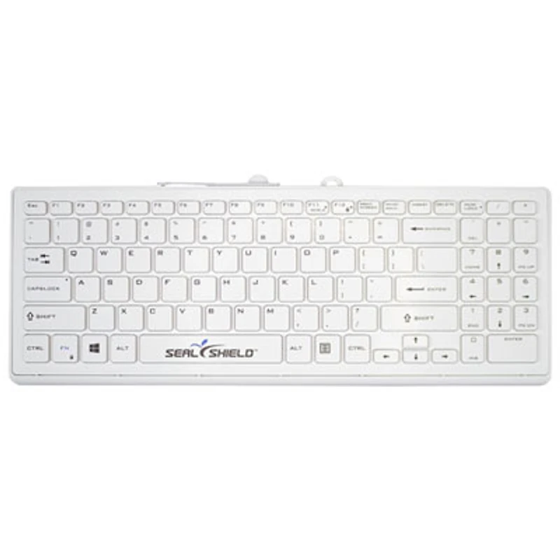 Seal Shield Cleanwipe Pro Wired Compact Size Waterproof Keyboard - White - English