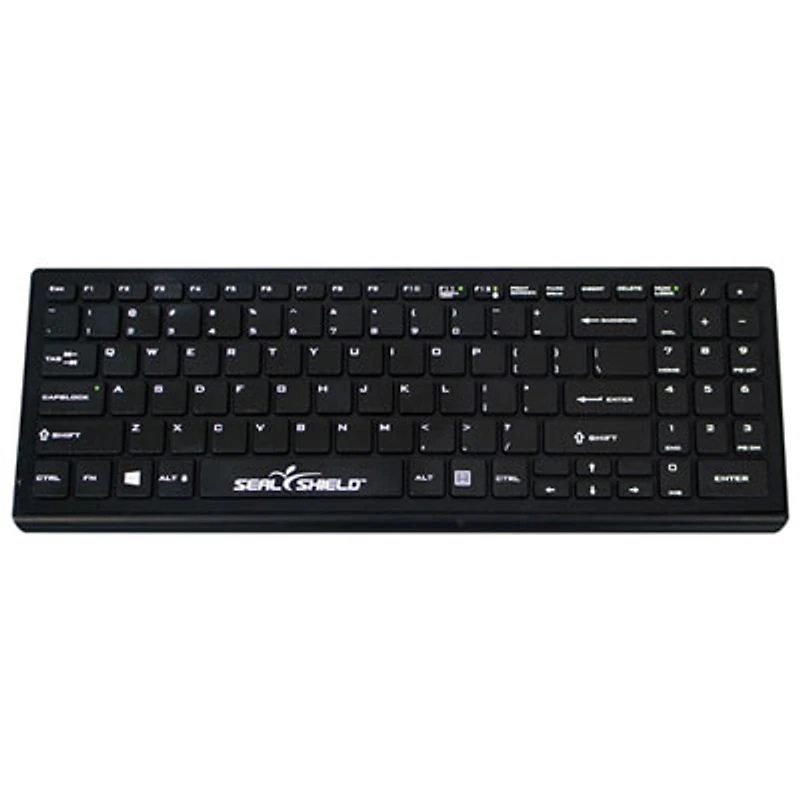 Seal Shield Cleanwipe Pro Waterproof Wireless Keyboard (SSKSV101PRO) - Black