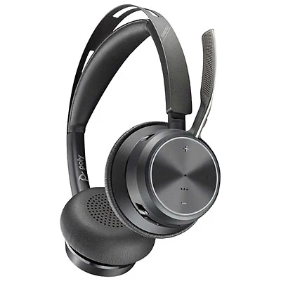 HP Poly Poly Voyager Focus 2 On-Ear Noise Cancelling Bluetooth Headset - Black