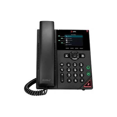 Open Box - HP Poly VVX 250 Corded Desktop 4-Line IP Phone - Black - (89B66AA#ABA)
