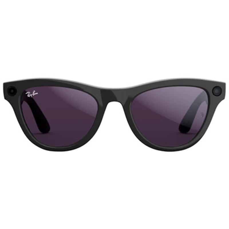 Ray-Ban | Meta Skyler Glasses with AI, Photo, Video, Audio & Messaging - Shiny Black/Clear to Amethyst Transitions