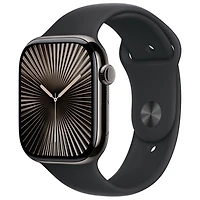 TELUS Apple Watch Series 10 (GPS + Cellular) 46mm Slate Titanium Case with Black Sport Band-M/L-Monthly Financing
