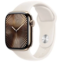 TELUS Apple Watch Series 10 (GPS + Cellular) 42mm Gold Titanium Case w/Starlight Sport Band -/M- Monthly Financing