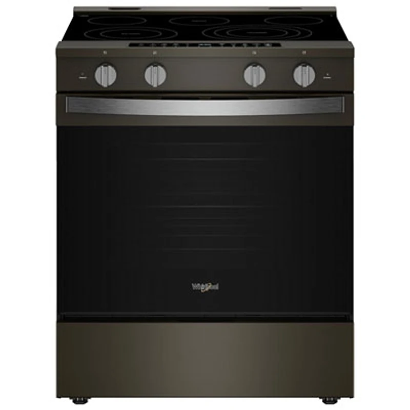 Whirlpool 31" 5.3 Cu. Ft. Self-Clean Slide-In Electric Air Fry Range (YWSES7530RV) - Black-on-Stainless