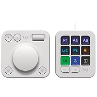 Logitech MX Creative Console Programmable Keypad and Control Dial - Pale Grey