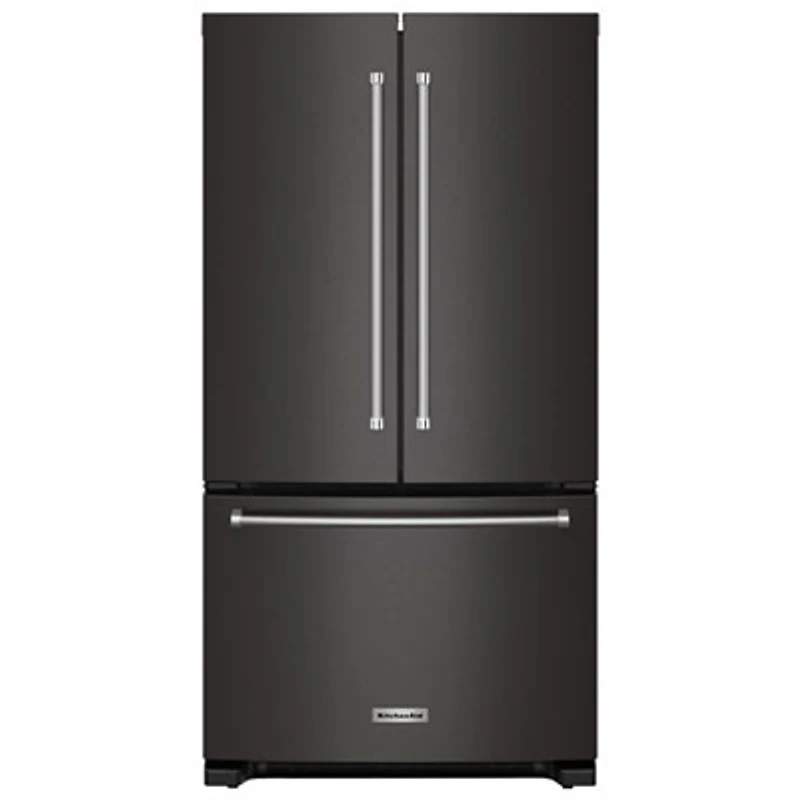 KitchenAid 36" 20 Cu. Ft. French Door Refrigerator with Water Dispenser (KRFC136RBS) - Black Stainless Steel