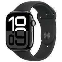 Freedom Mobile Apple Watch Series 10 (GPS+Cellular) 46mm Jet Black Aluminum Case w/Black Sport Band-S/M-Monthly Tab Payment