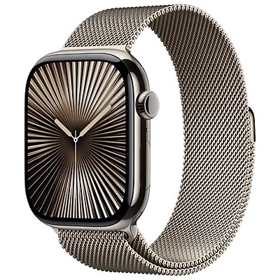 Freedom Mobile Apple Watch Series 10 (GPS+Cellular) 46mm Natural Titanium Case w/Natural Milanese Loop-M/L-Monthly Tab Payment