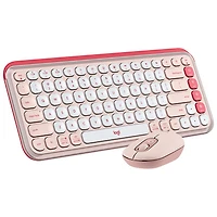 Logitech POP Bluetooth Optical Keyboard & Mouse Combo - Rose/Off-White - English